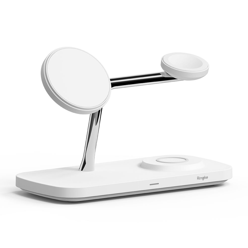 Ringke 3-i-1 Qi2 Magnetisk Trådløs Oplader - MagSafe Kompatibel - Hvid